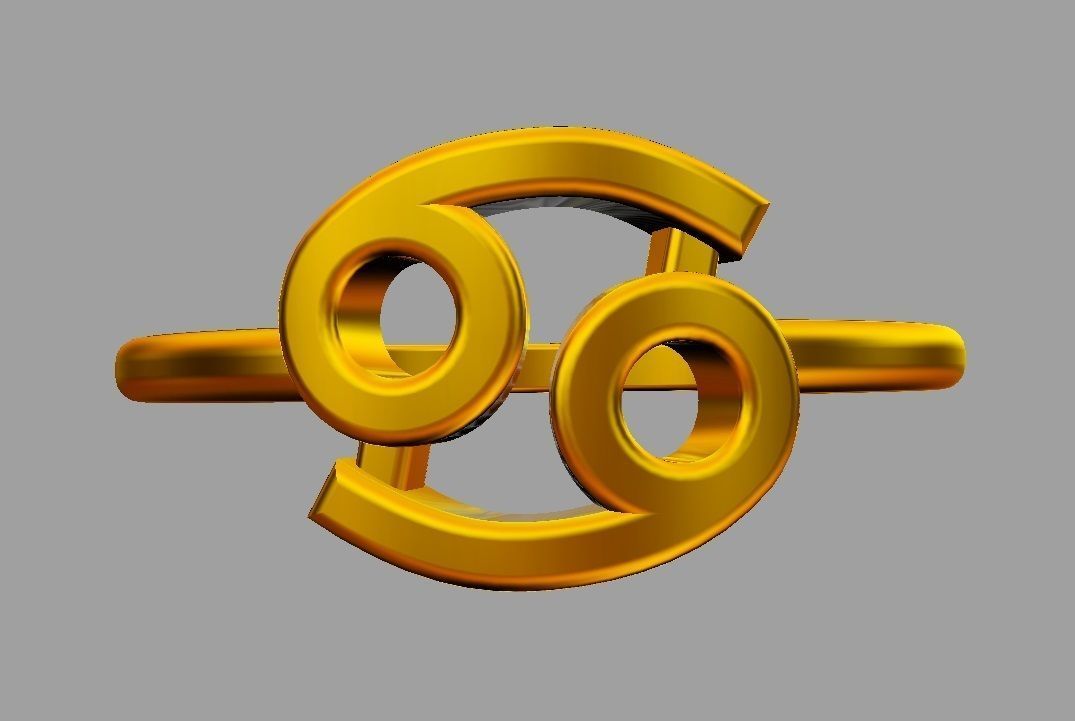 Zodiac Ring - Cancer 3D print model_7