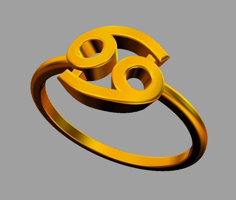 Zodiac Ring - Cancer 3D print model_6
