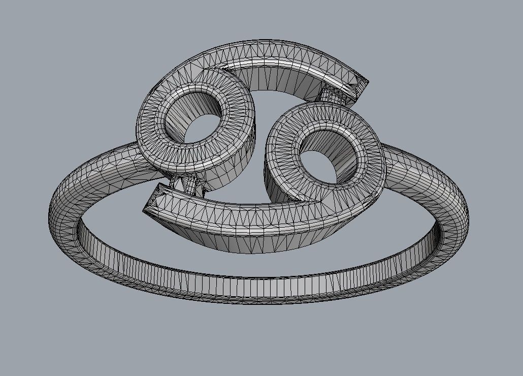 Zodiac Ring - Cancer 3D print model_9