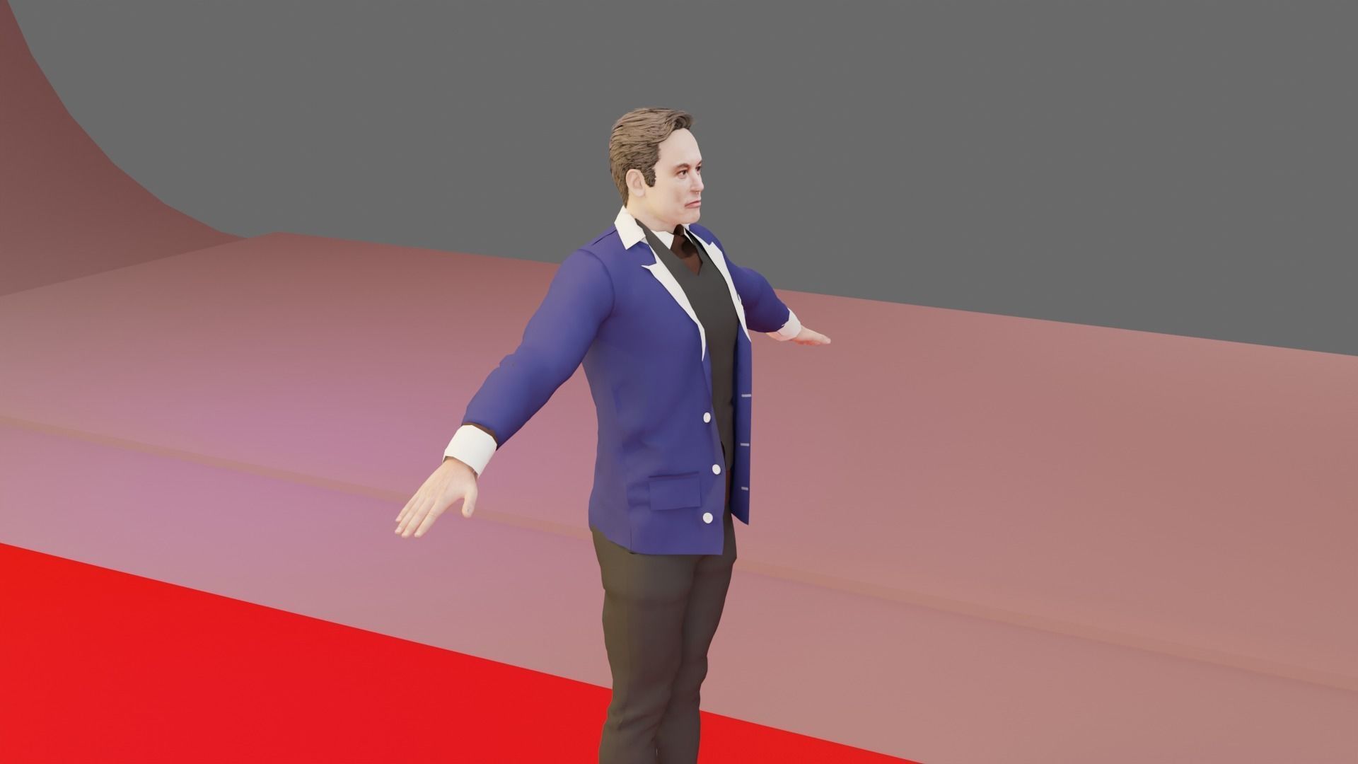 Elon Musk Rigged  Low-poly 3D model_4