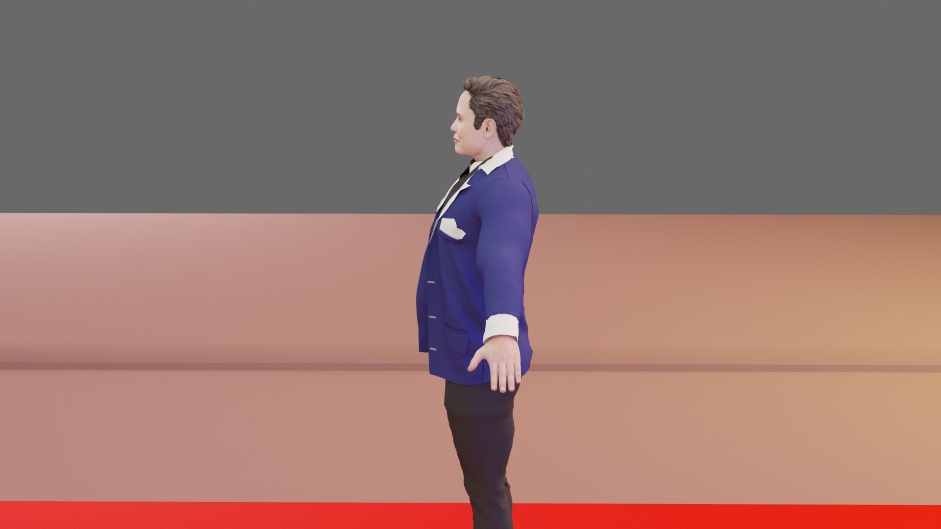 Elon Musk Rigged  Low-poly 3D model_13