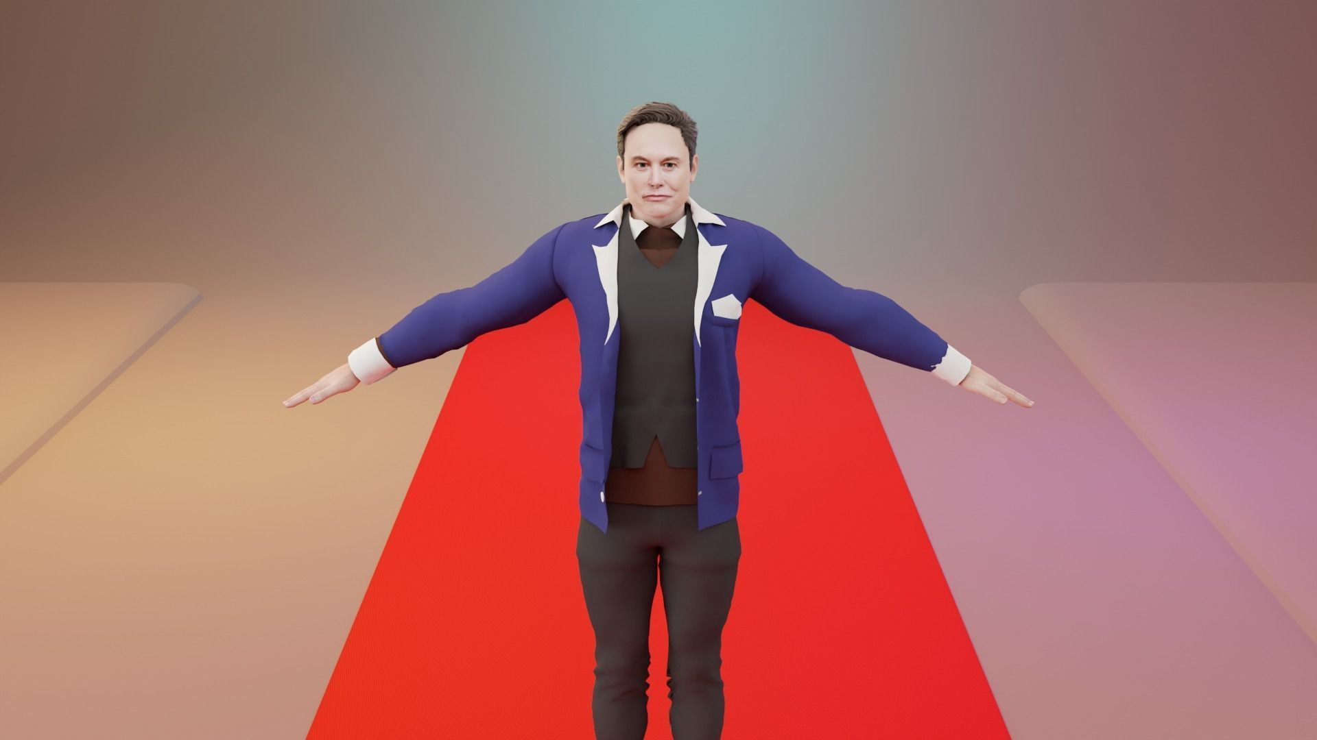 Elon Musk Rigged  Low-poly 3D model_8