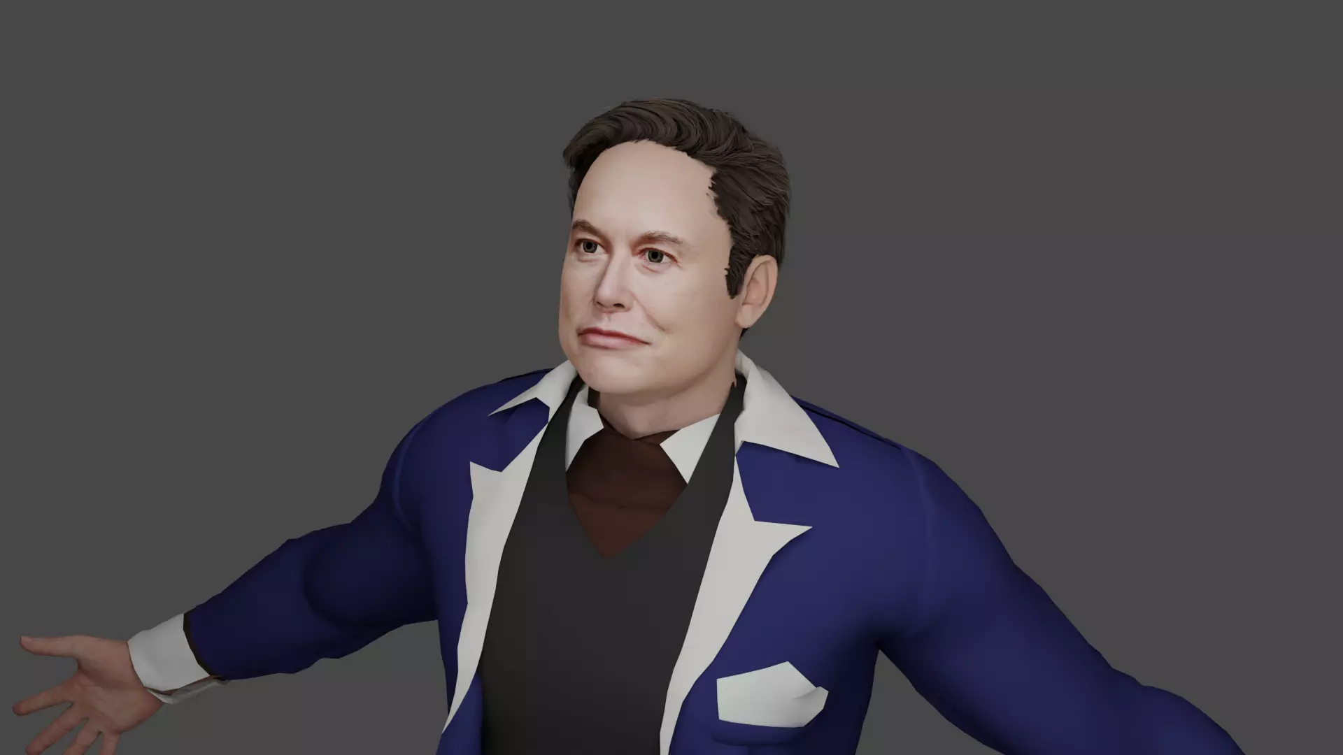 Elon Musk Rigged  Low-poly 3D model_0