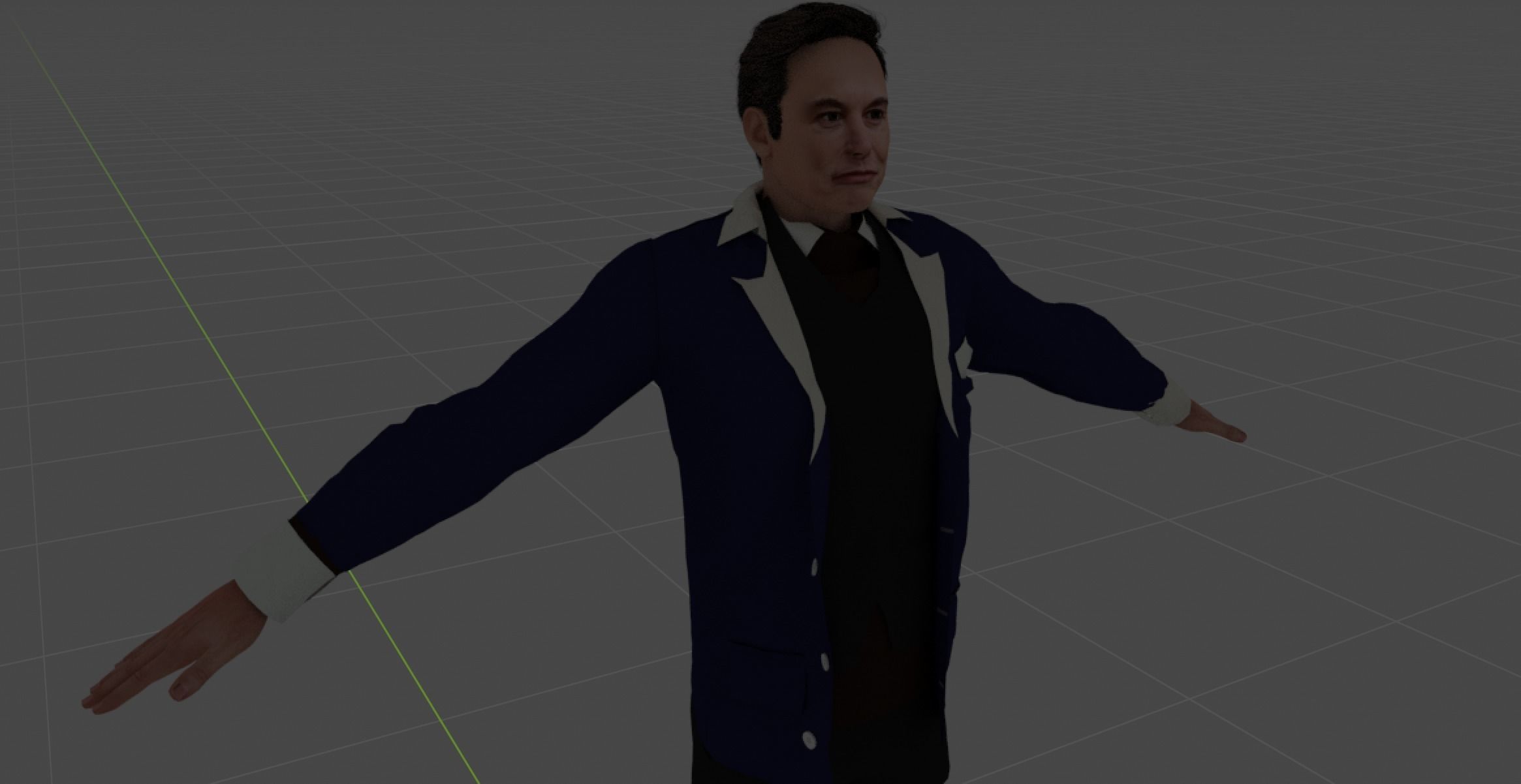 Elon Musk Rigged  Low-poly 3D model_19