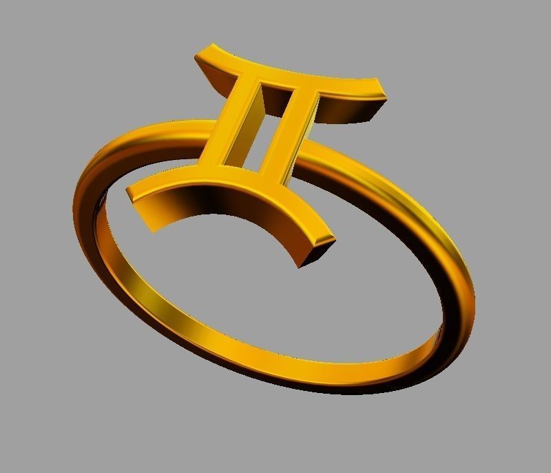 Zodiac Ring - Gemini 3D print model_6