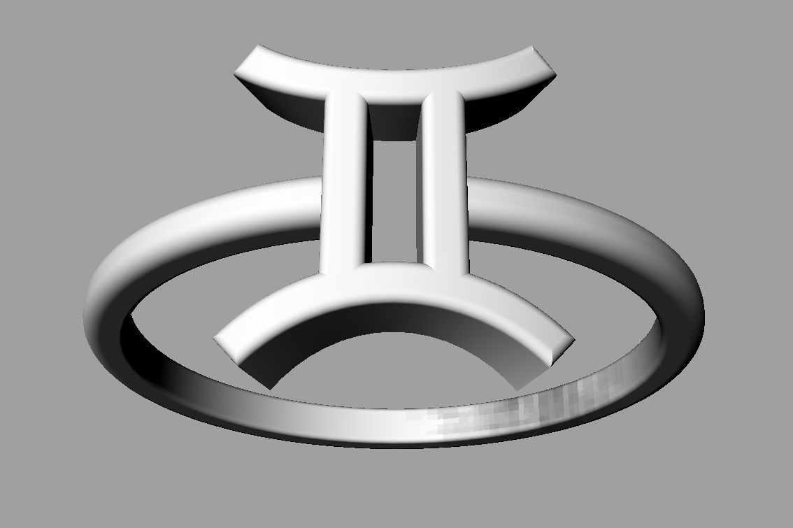 Zodiac Ring - Gemini 3D print model_13