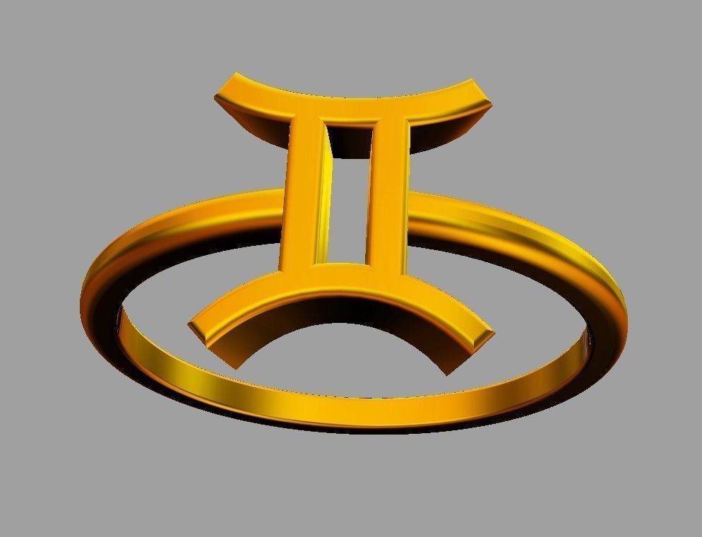 Zodiac Ring - Gemini 3D print model_7