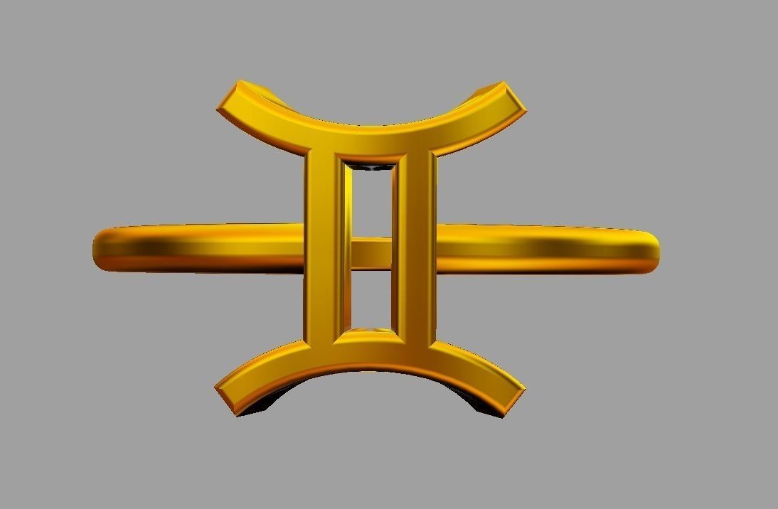 Zodiac Ring - Gemini 3D print model_9