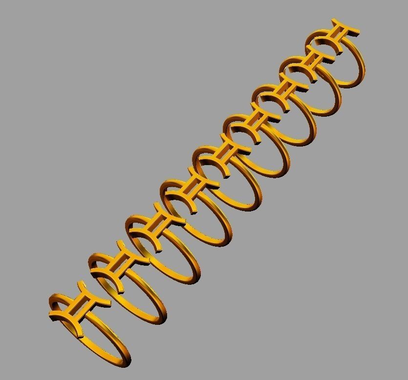 Zodiac Ring - Gemini 3D print model_5