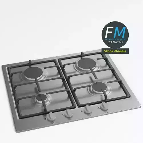 4 burners gas hob 3D model