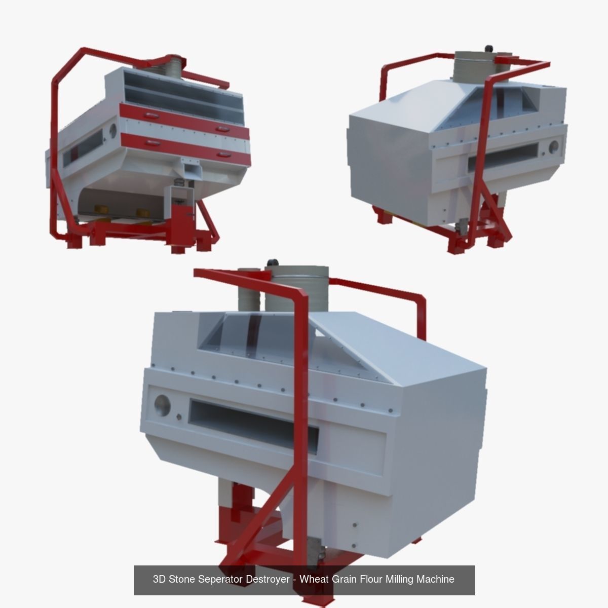Wheat Grain Flour Milling Machine PACK 1 3D Model Collection_2