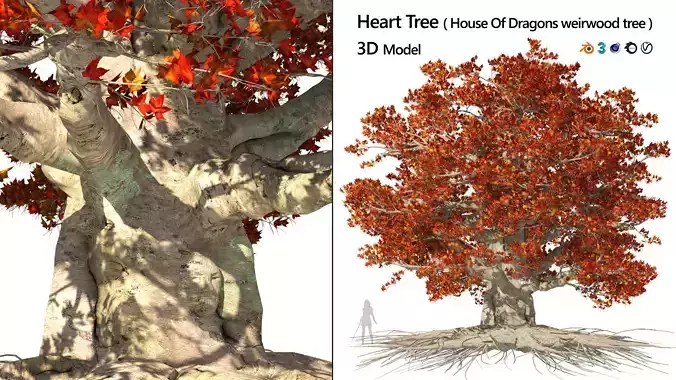 House of Dragons Winterfell Tree 3D model House of Dragons Winterfell Tree 3D model