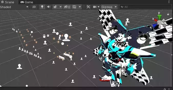 GAZ Model 001 with Hands Quad Back Boosters Mecha Suit 3D model