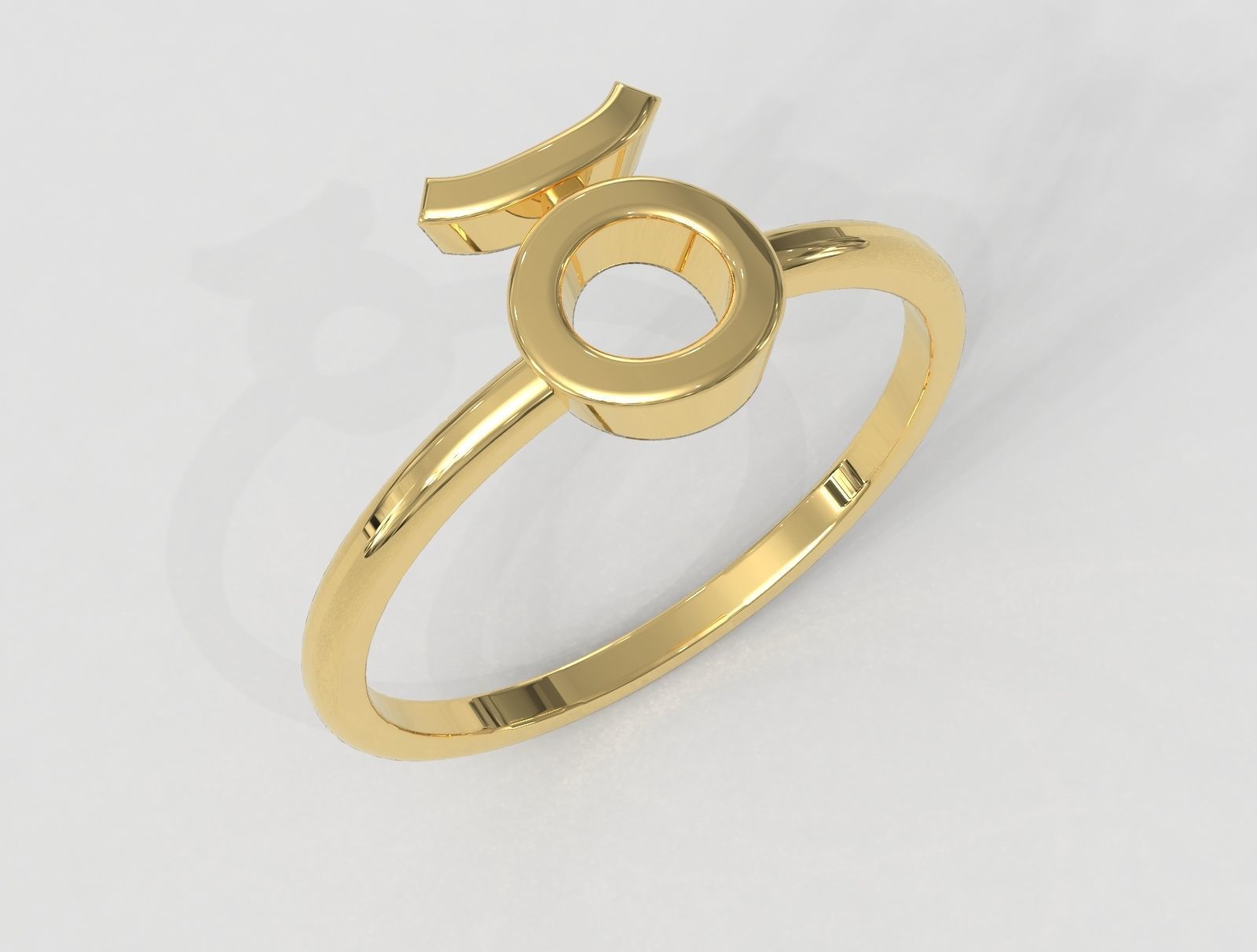 Zodiac Ring - Taurus 3D print model_1