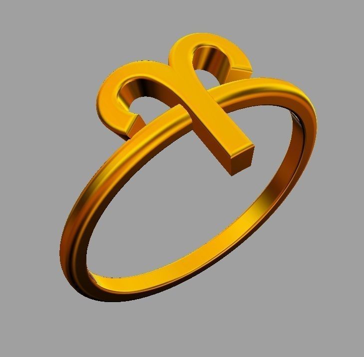 Zodiac Ring - Aries 3D print model_7