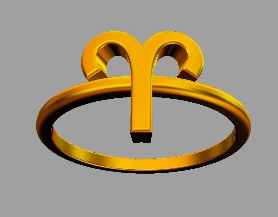 Zodiac Ring - Aries 3D print model_6