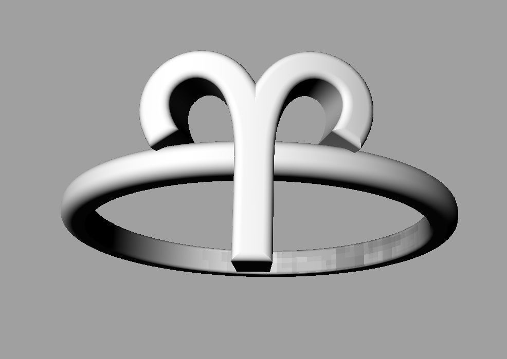 Zodiac Ring - Aries 3D print model_12