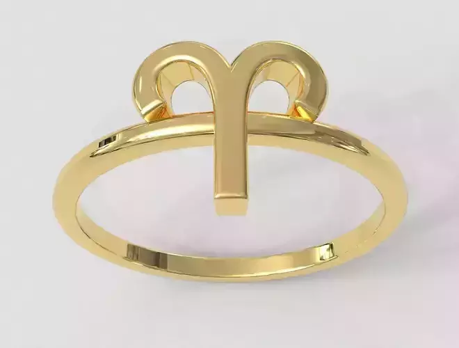 Zodiac Ring - Aries 3D print model