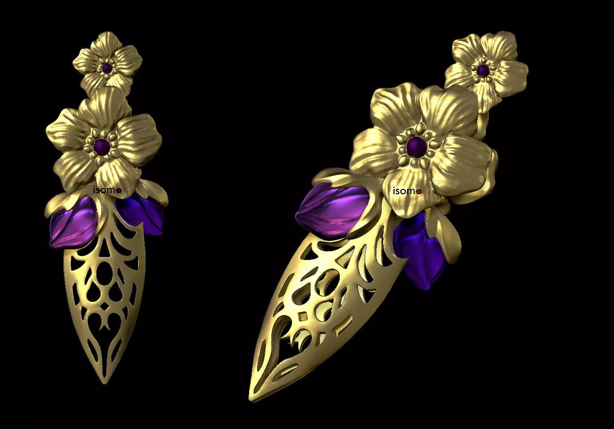 Bayonetta 3 Default Earrings - Cosplay Digital 3DModel 3D print model_0