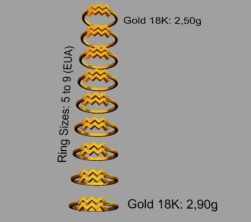 Zodiac Rings 3D Model Collection_9