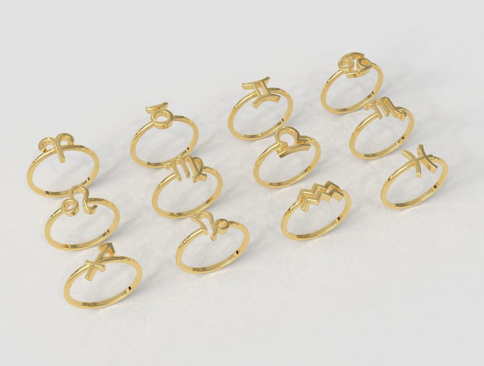 Zodiac Rings 3D Model Collection_5