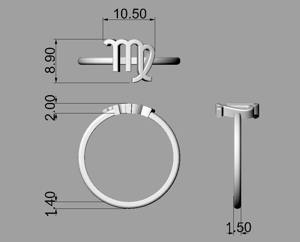 Zodiac Rings 3D Model Collection_24
