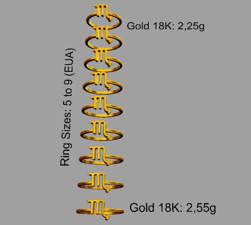 Zodiac Rings 3D Model Collection_14