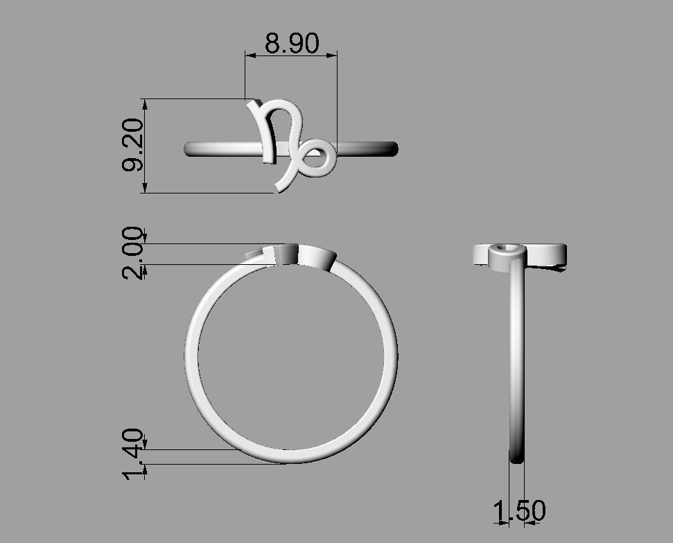 Zodiac Rings 3D Model Collection_25