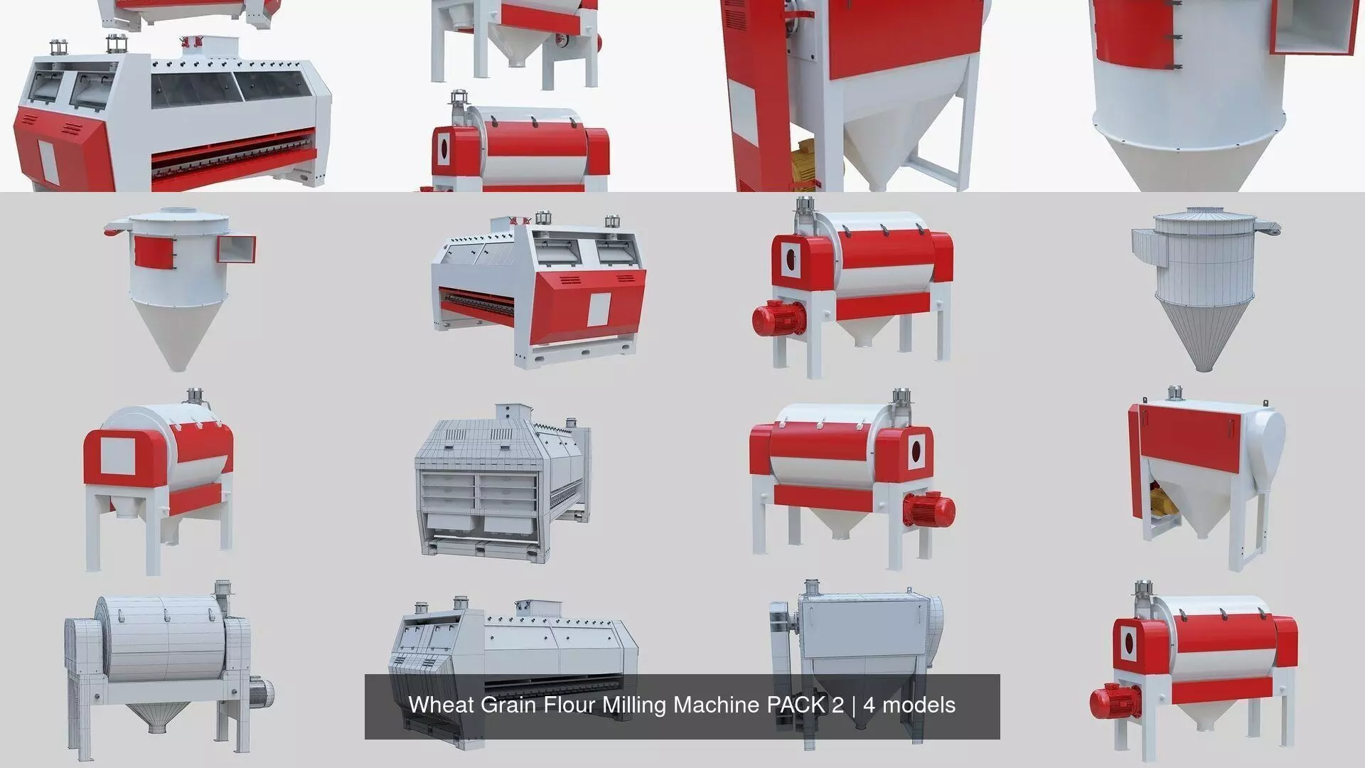 Wheat Grain Flour Milling Machine PACK 2 3D Model Collection_1