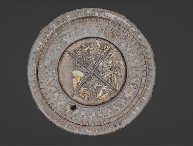 Manhole cover Low-poly 3D model