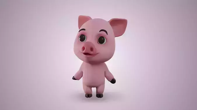 Cutsie Piggy Low-poly 3D model