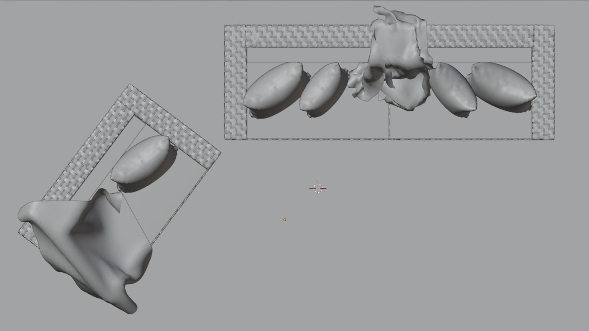 Wicker Sofa Set 3D model_11