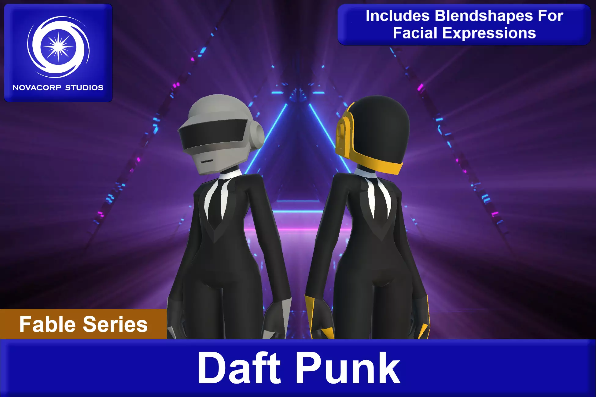 Daft Punk Low-poly 3D model_0