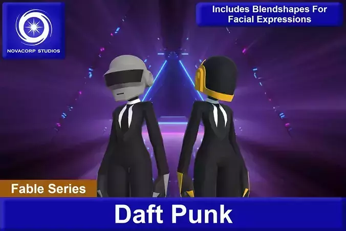 Daft Punk Low-poly 3D model