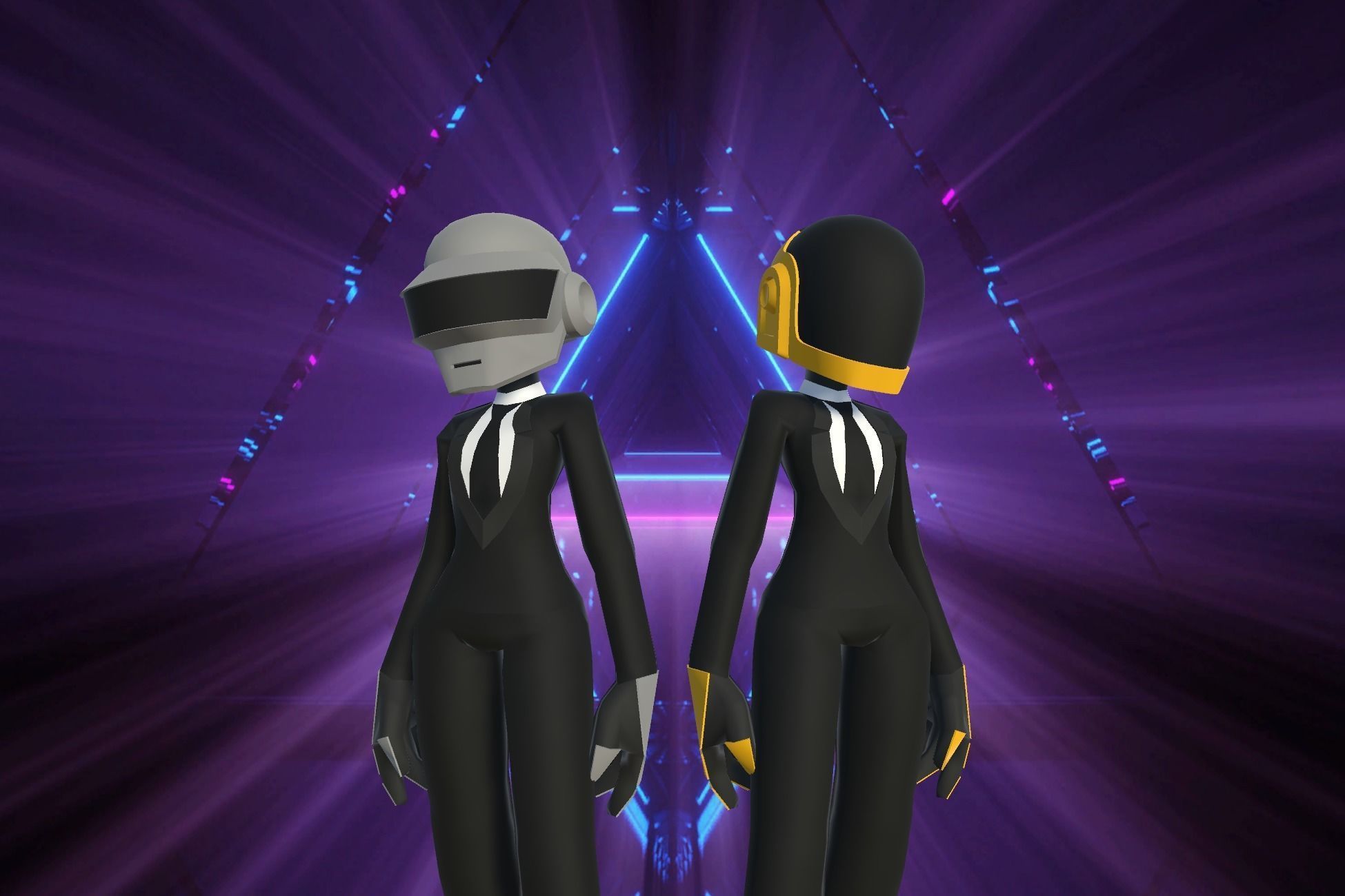 Daft Punk Low-poly 3D model_1