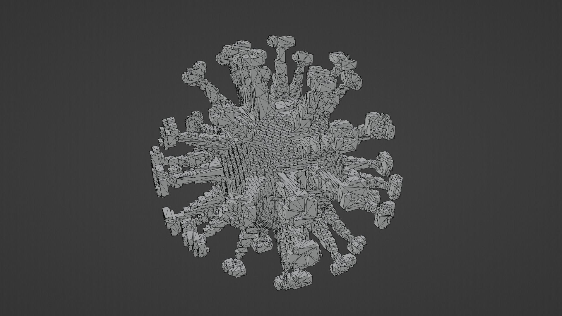 Voxel Blue Virus Low-poly 3D model_12