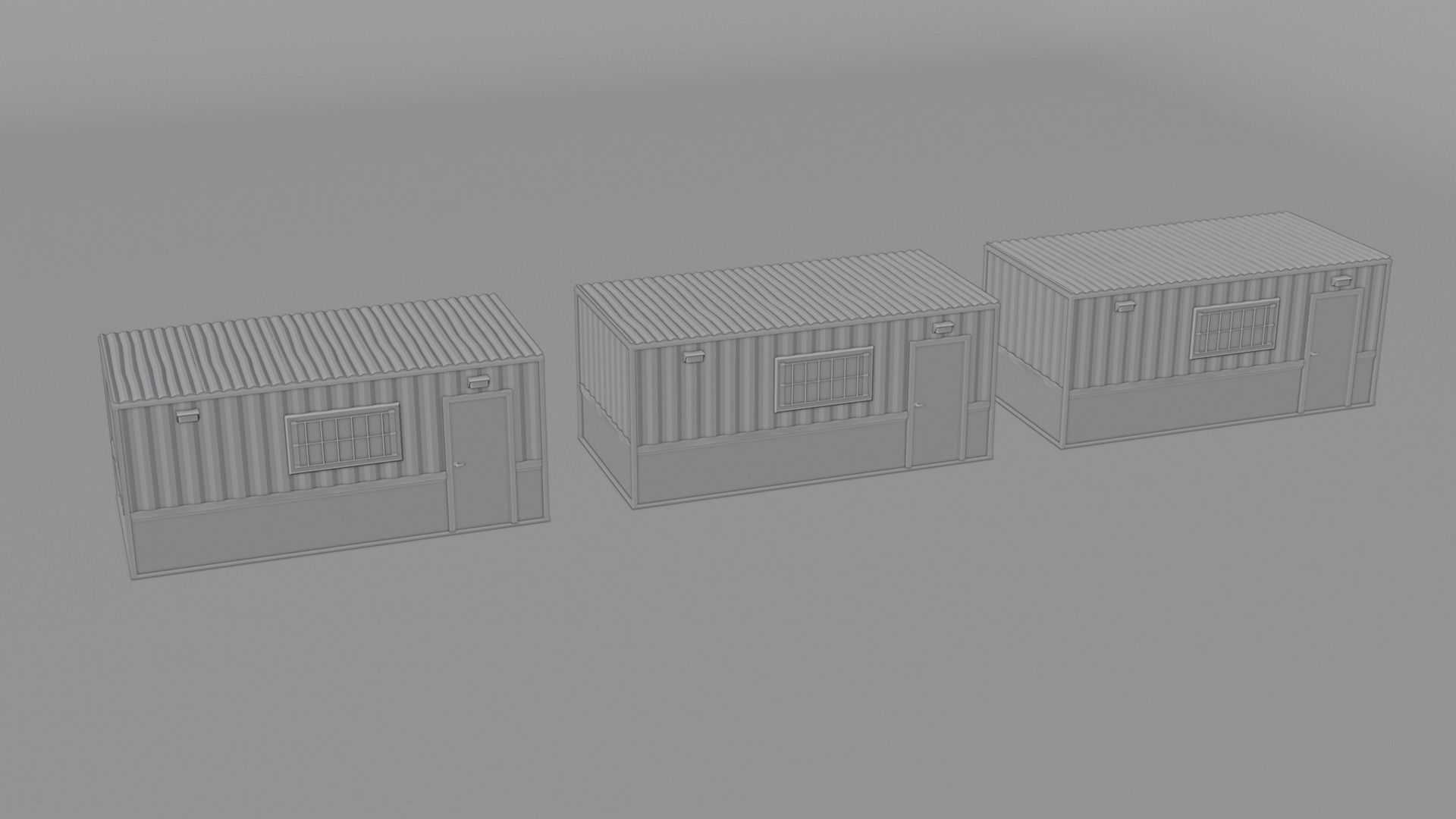 Small Utility Building Set 4K and 2K Low-poly 3D model_2
