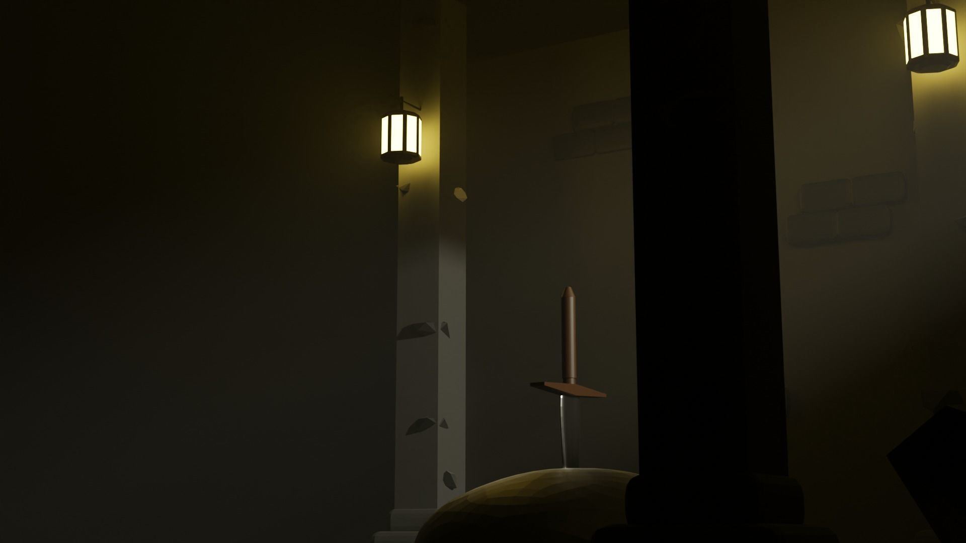 Low Poly dark dungeons room Free low-poly 3D model_4