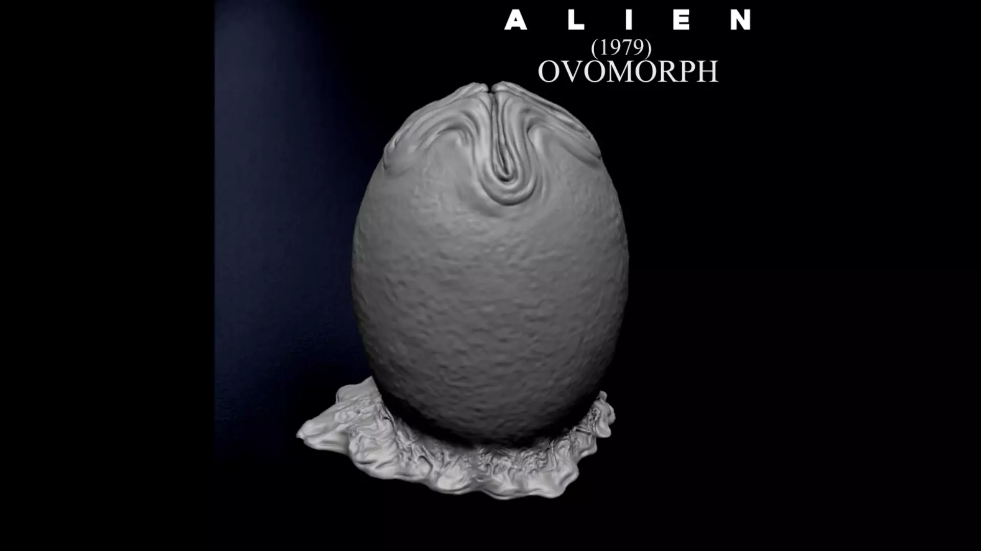 3D PRINTABLE ALIEN EGG OVOMORPH 1979 WITH BASE 3D print model