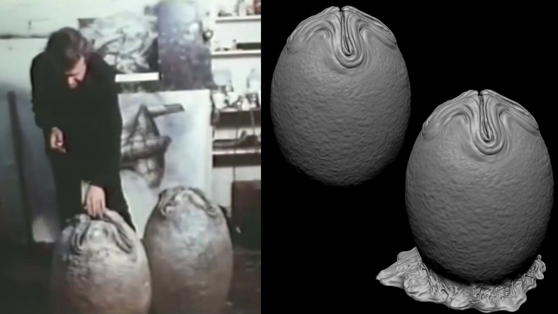 3D PRINTABLE ALIEN EGG OVOMORPH 1979 FLAT BOTTOM 3D print model_2