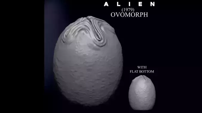 3D PRINTABLE ALIEN EGG OVOMORPH 1979 FLAT BOTTOM 3D print model