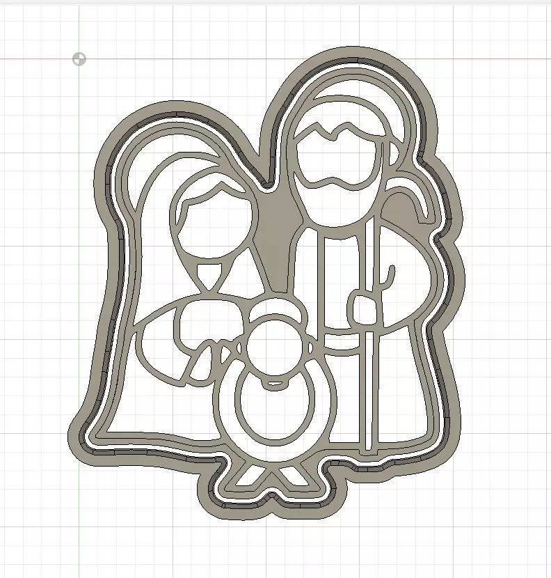 Christmas Manger Cookie and Fondant Cutter with Embosser 3D print model_0