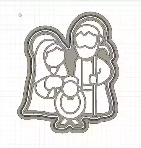 Christmas Manger Cookie and Fondant Cutter with Embosser 3D print model