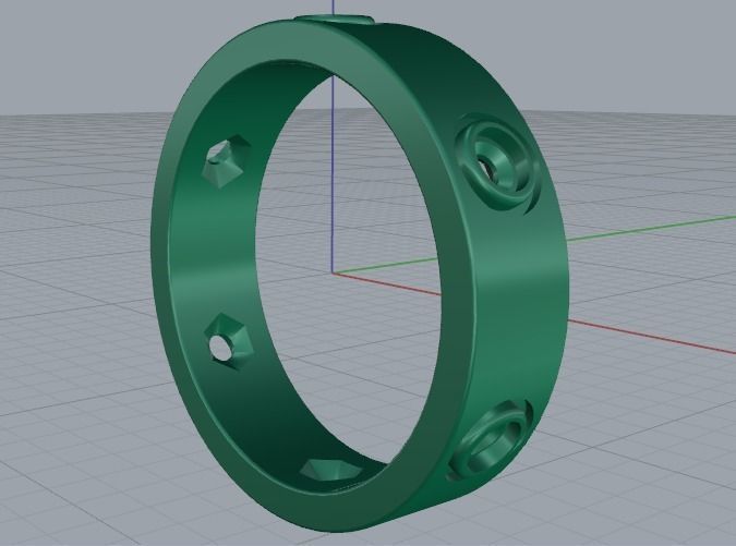 Ring with stones Model 2178 3D print model_5
