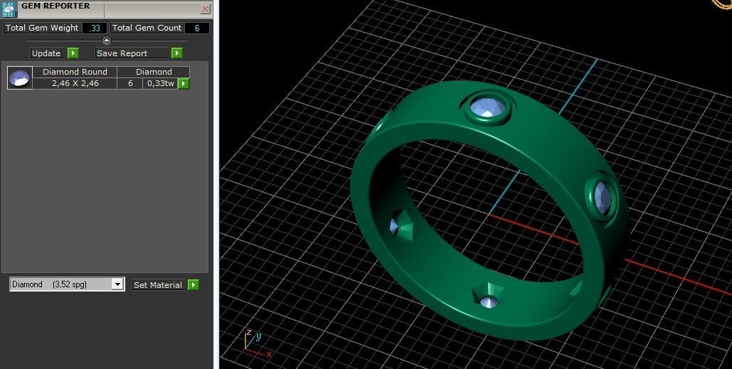 Ring with stones Model 2178 3D print model_9