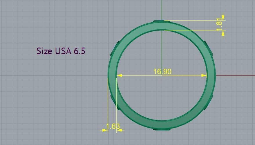 Ring with stones Model 2178 3D print model_6