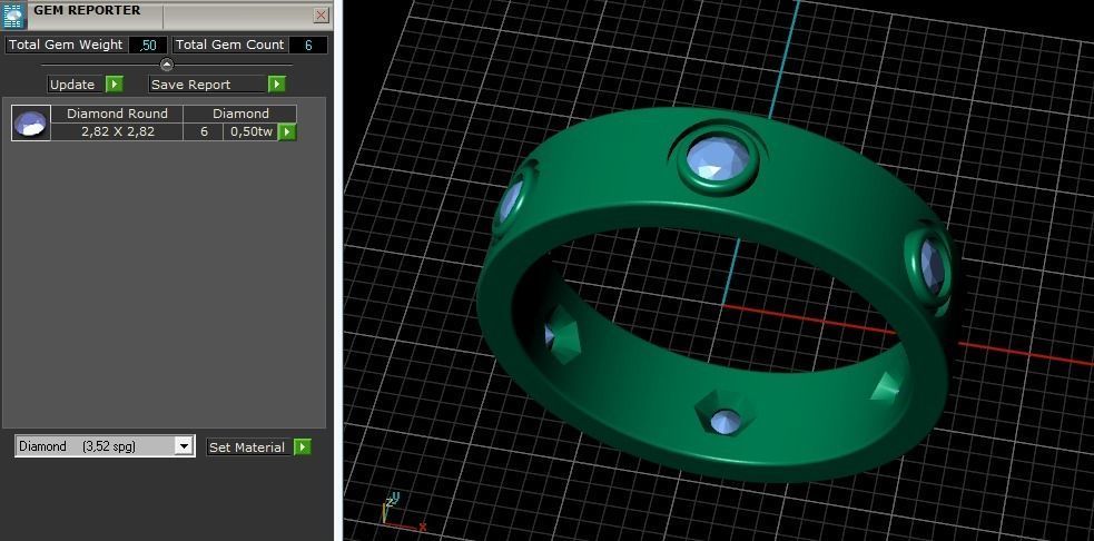 Ring with stones Model 2189 3D print model_10