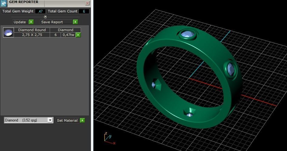 Ring with stones Model 2187 3D print model_10
