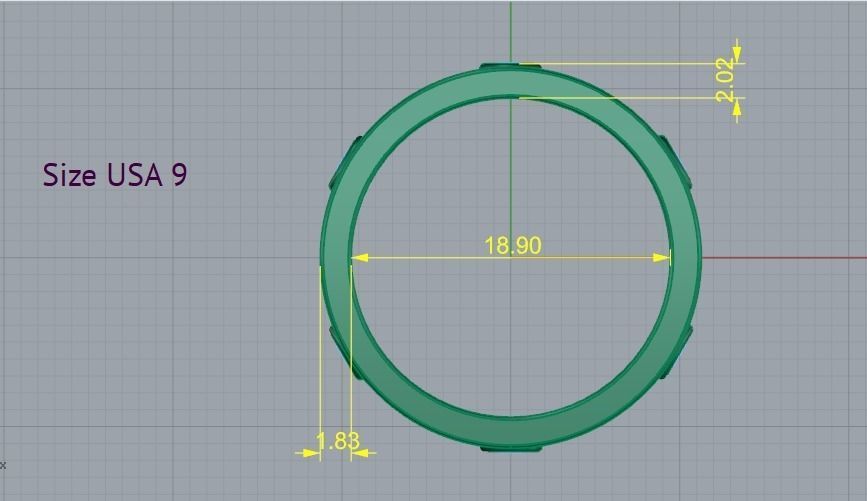 Ring with stones Model 2187 3D print model_7