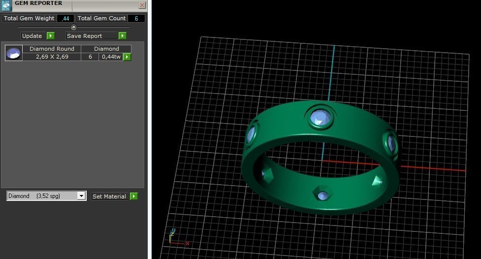 Ring with stones Model 2185 3D print model_10